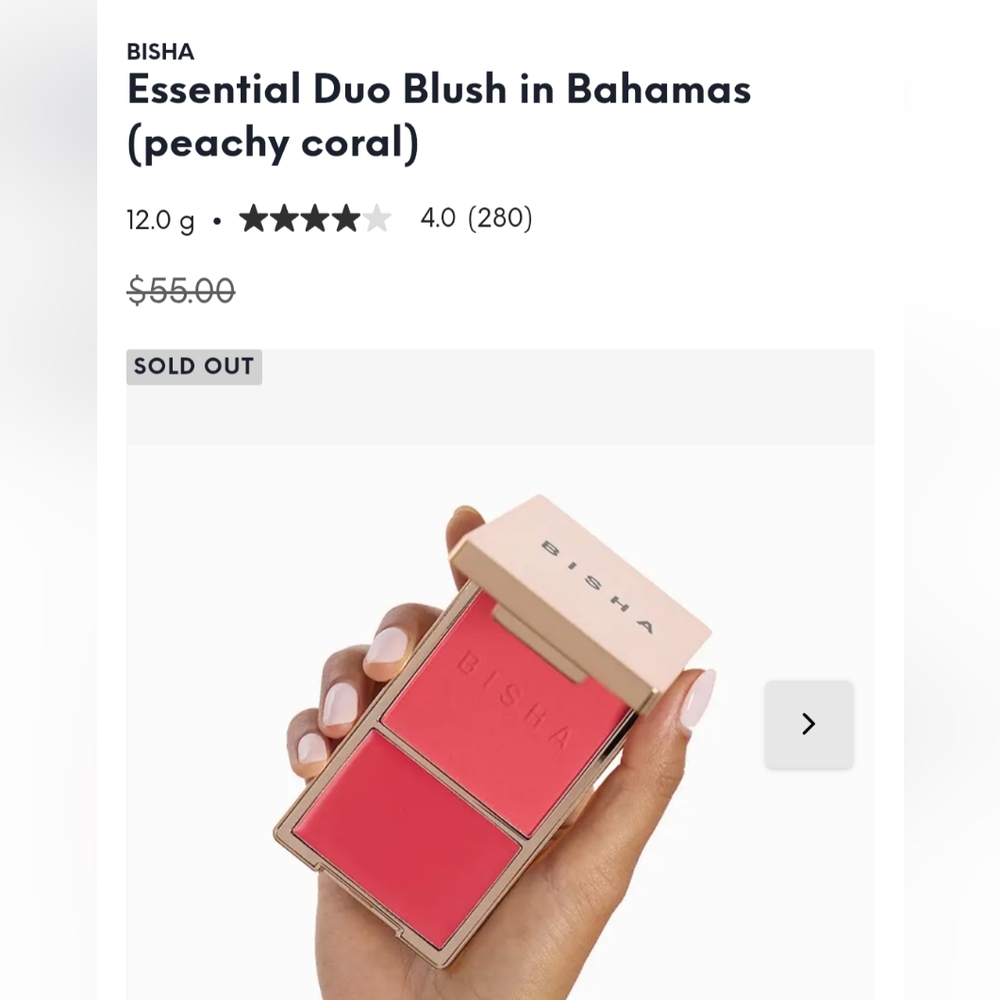 BISHA Duo Blush in Peachy Coral
